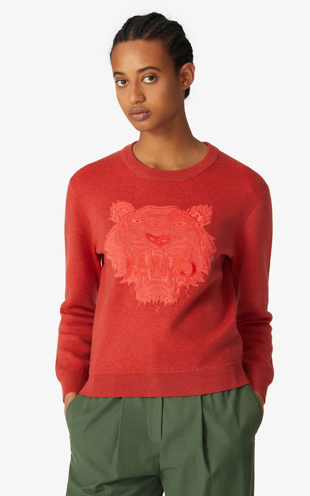 Kenzo Tiger Jerseys Mujer Rojas | 2396458-PK